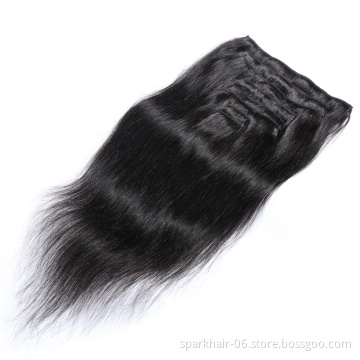 SPARK 100% Russian Human Remy Hair Clip ins Wholesale Invisible Seamless Clip in Hair Extension Human Hair